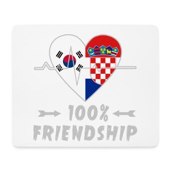 100 % amitié entre la Corée du Sud et la Croatie - Tapis de souris (format paysage) - blanc - Devant