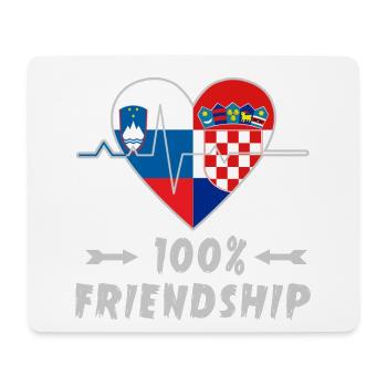 Slowenien und Kroatien 100% Freundschaft - Mousepad (Querformat) - Weiß - Vorne