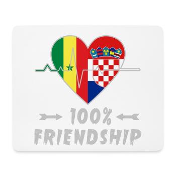 Senegal und Kroatien 100% Freundschaft - Mousepad (Querformat) - Weiß - Vorne