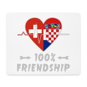 100 % amitié entre la Suisse et la Croatie - Tapis de souris (format paysage) - blanc - Devant