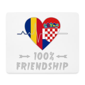 100 % amitié entre la Roumanie et la Croatie - Tapis de souris (format paysage) - blanc - Devant