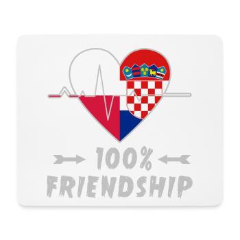100 % amitié entre la Pologne et la Croatie - Tapis de souris (format paysage) - blanc - Devant