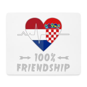 100 % amitié entre les Pays-Bas et la Croatie - Tapis de souris (format paysage) - blanc - Devant