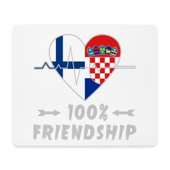 Finnland und Kroatien 100% Freundschaft - Mousepad (Querformat) - Weiß - Vorne