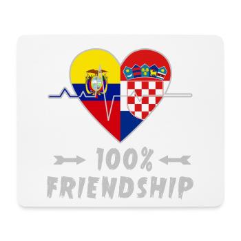 Ecuador und Kroatien 100% Freundschaft - Mousepad (Querformat) - Weiß - Vorne