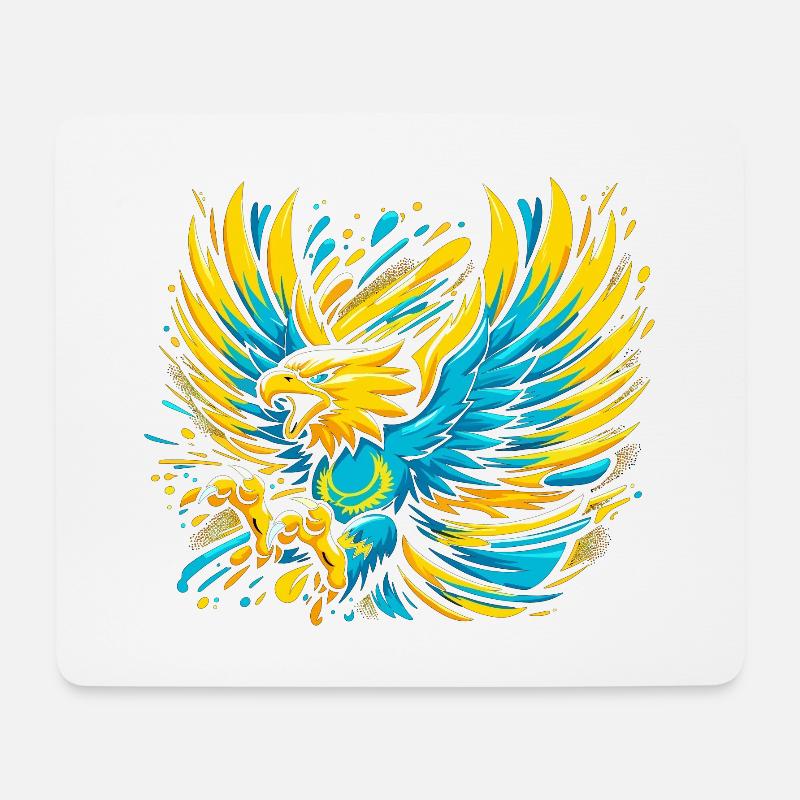 Kasachstan Adler Flagge Fahne cool Geschenk - Mousepad (Querformat) - Weiß