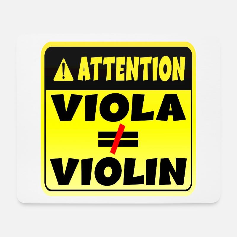 ACHTUNG MUSIKINSTRUMENT VIOLA VIOLINE - Mousepad (Querformat) - Weiß