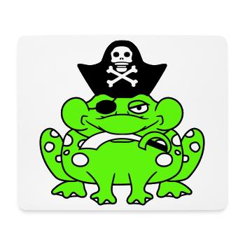 Frosch Kapitän Mütze Kröte Lustig Comic Cartoon - Mousepad (Querformat) - Weiß - Vorne
