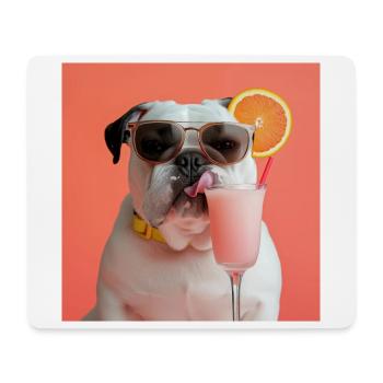 Chilliger Bulldog-Cocktail - Mousepad (Querformat) - Weiß - Vorne