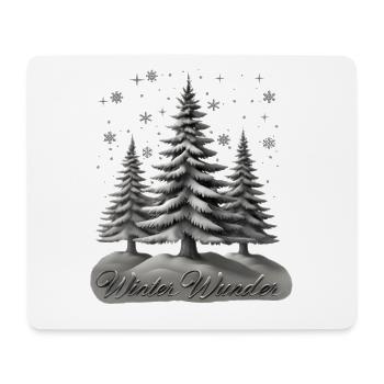 Winter Wunder – Tannen im Schnee - Mousepad (Querformat) - Weiß - Vorne