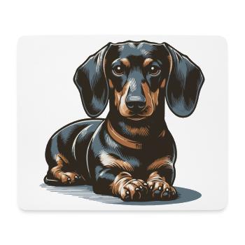 Dackel - Mousepad (Querformat) - Weiß - Vorne