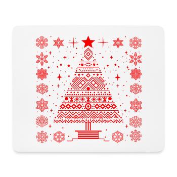 Ugly Xmas: Geometrisches Weihnachtsdesign Rot - Mousepad (Querformat) - Weiß - Vorne