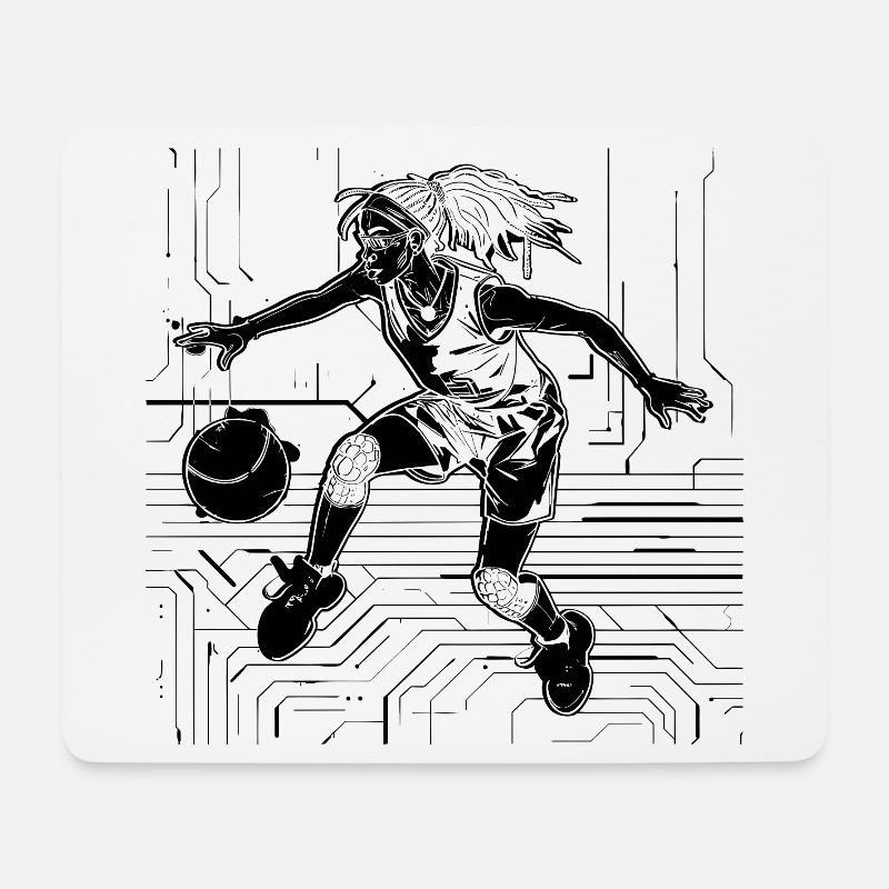 Weiblicher Basketballspieler - Mousepad (Querformat) - Weiß