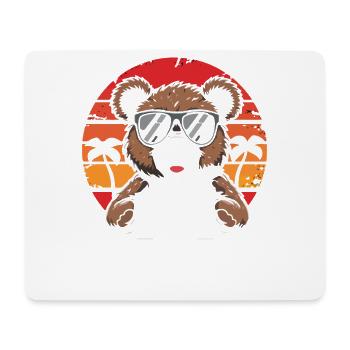 Cute Bear with Sunglasses Sunset Design - Mouse Pad (horizontal) - white - Front