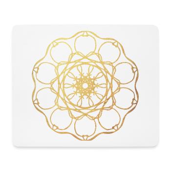 Gold Sonne Yoga Mandala Indien om Namaste Zentrum - Mousepad (Querformat) - Weiß - Vorne
