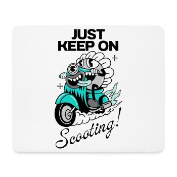 Wild Ride – Cartoon Scooter Rebel - Mouse Pad (horizontal) - white - Front