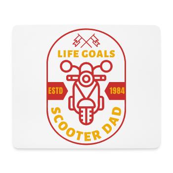 Scooter Dad – Life Goals Retro Roller - Mousepad (Querformat) - Weiß - Vorne