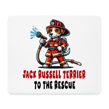 Jack Russell Terrier Feuerwehrmann - Mousepad (Querformat) - Weiß - Vorne