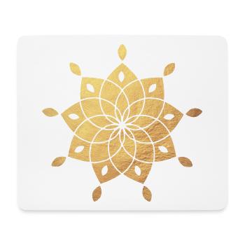 Yoga Sonne Stern Mandala Meditation Gold deluxe - Mousepad (Querformat) - Weiß - Vorne