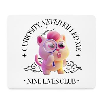 Curious Cat – Funny Cartoon Illustration - Mouse Pad (horizontal) - white - Front