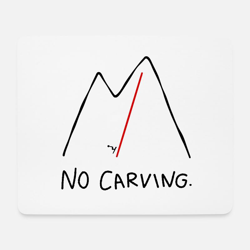 Skier downhill run no carving - Mouse Pad (horizontal) - white