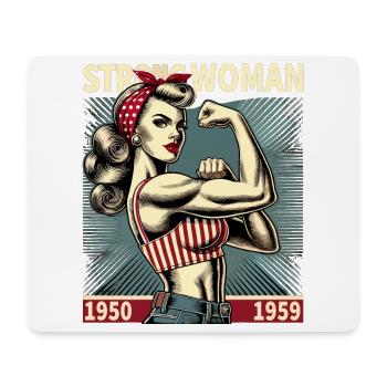 Force forte puissance femme rockabilly cadeau rétro - Tapis de souris (format paysage) - blanc - Devant