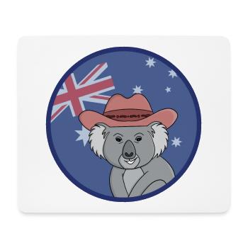 Entzückender Koala mit der australischen Flagge - Mousepad (Querformat) - Weiß - Vorne