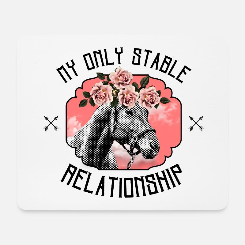My Only Stable Relationship – Ästhetisches Pferd - Mousepad (Querformat) - Weiß