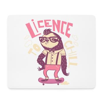 License to Chill - Style de paresseux vintage - Tapis de souris (format paysage) - blanc - Devant
