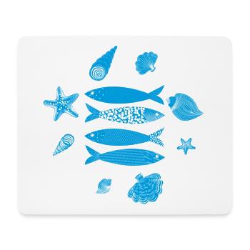 Unterwasserwelt Meeresfisch Muster - Mousepad (Querformat) - Weiß - Vorne