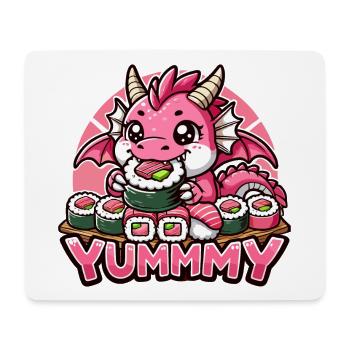 Drache Maki Sushi Yummy Kawaii Geschenk - Mousepad (Querformat) - Weiß - Vorne