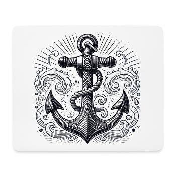Anker Schiffsanker Anker cool maritim Geschenk - Mousepad (Querformat) - Weiß - Vorne