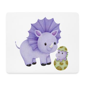 Dinosaur mom with child - Mouse Pad (horizontal) - white - Front