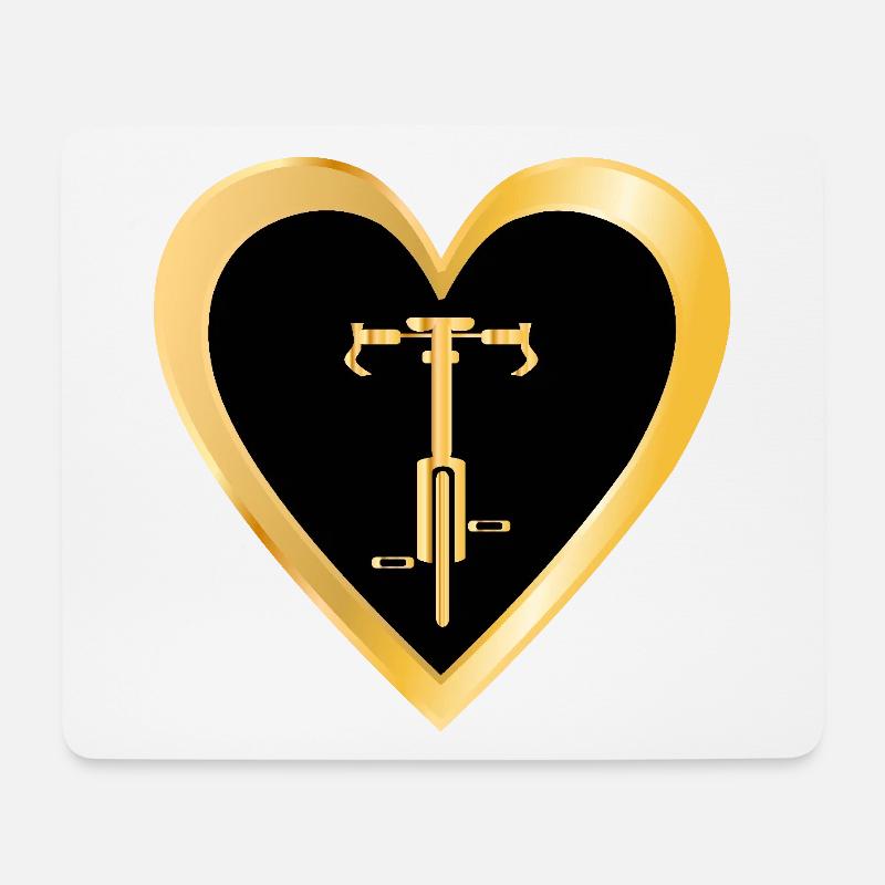 RADFAHREN HERZ RADFAHRER FAHRRAD - Mousepad (Querformat) - Weiß
