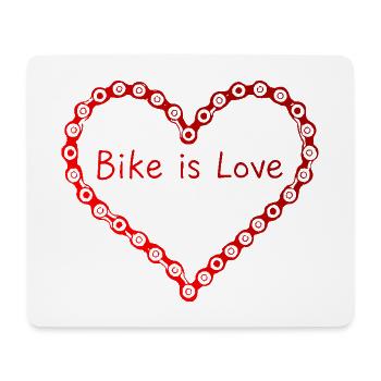Bike is love - La Saint-Valentin pour les cyclistes - Tapis de souris (format paysage) - blanc - Devant