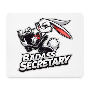Knallharte Sekretärin Häsin witzig Geschenk - Mousepad (Querformat) - Weiß - Vorne