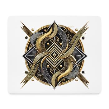 Mystisches geometrisches Design der goldenen Schlange - Mousepad (Querformat) - Weiß - Vorne