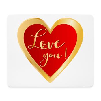 Ich liebe dich Herz - Mousepad (Querformat) - Weiß - Vorne