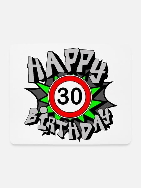 30. Geburtstag , Airbrush Happy 30 (25) - Mousepad (Querformat) - Weiß