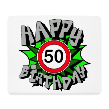 50th Birthday , Happy Birthday 50 (25) - Mouse Pad (horizontal) - white - Front