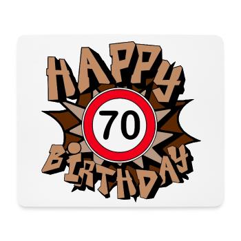70e anniversaire , Cadeau joyeux 70e anniversaire (25) - Tapis de souris (format paysage) - blanc - Devant