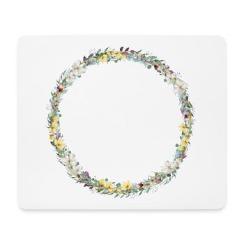 Floral Wreath, Personalizable - Mouse Pad (horizontal) - white - Front