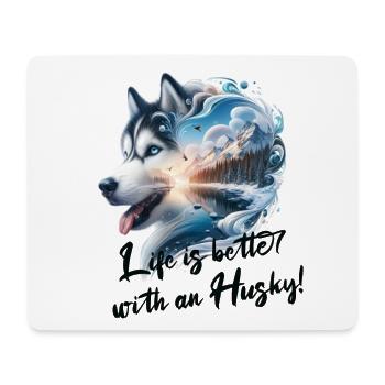 Schlittenhund - Mousepad (Querformat) - Weiß - Vorne