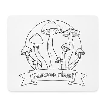 Zeit für Pilze! Psilocybe Cubensis schwarz und weiß - Mousepad (Querformat) - Weiß - Vorne