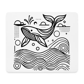 Ocean Spirit – Geometrischer Wal - Mousepad (Querformat) - Weiß - Vorne