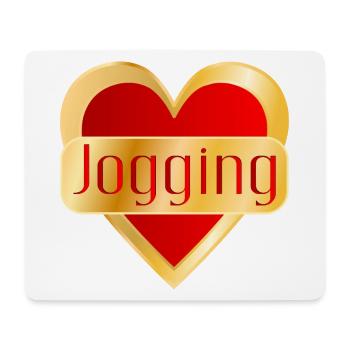 LAUFEN JOGGING HERZ - Mousepad (Querformat) - Weiß - Vorne