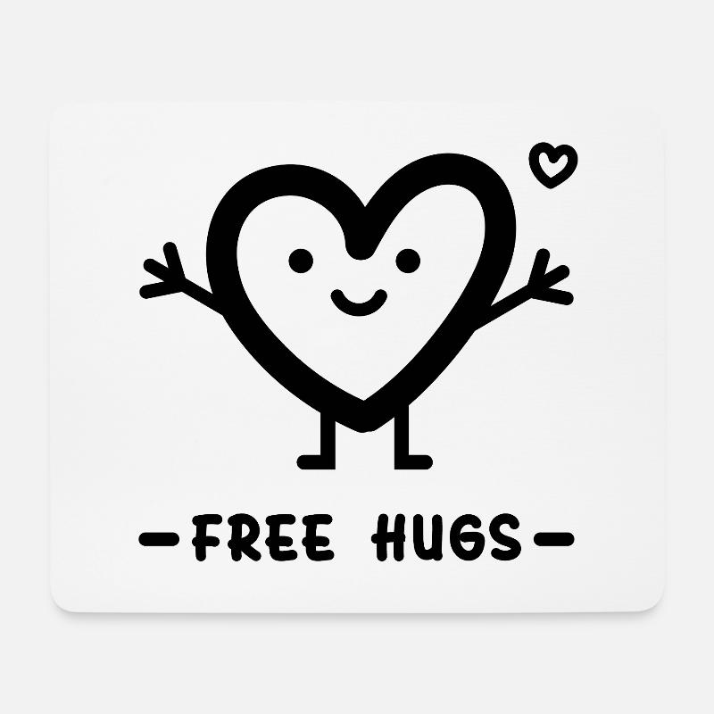 free hugs for valentines day - Mousepad (Querformat) - Weiß