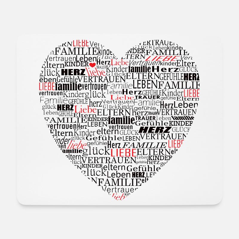 Heart Typography Dear Family - Mouse Pad (horizontal) - white
