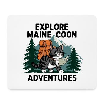 Explorer Maine Coon Adventure Imprimer - Tapis de souris (format paysage) - blanc - Devant