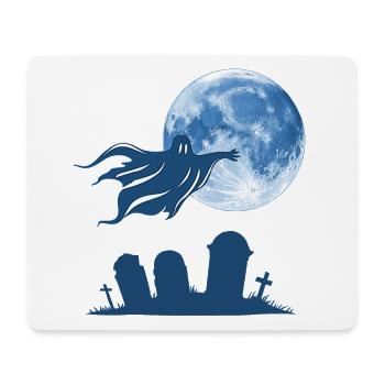 silhouetten, fliegende Geister, Monde, Gräber - Mousepad (Querformat) - Weiß - Vorne